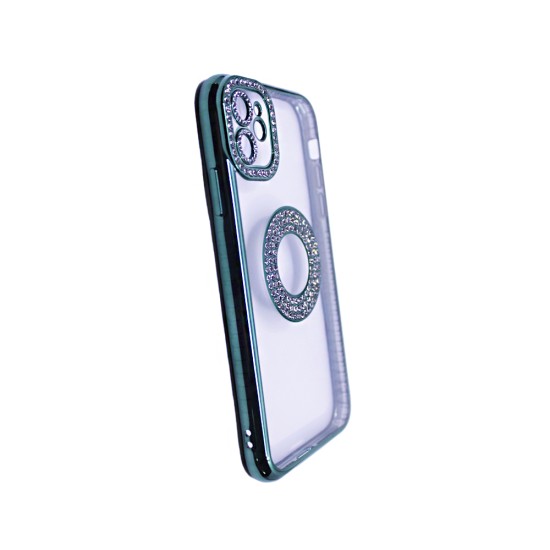 Soft Silicone Case with Diamond Design for Apple iPhone 11 Green Soft Silicone Case with Diamond Design for Apple iPhone 11 Green